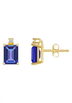 Best Pirce โจ 14K Gold 6x4 Emerald Cut Tanzanite Diamond Accent Earrings by Belk & Co. ๐คฉ