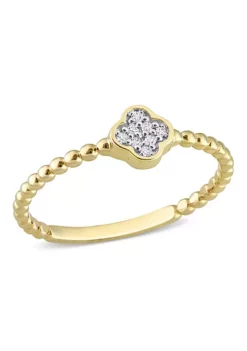 Wholesale ๐ Diamond Accent Quatrefoil Ring in 14K Yellow Gold by Belk & Co. โ๏ธ