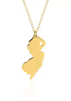 New 🎁 10k Yellow Gold New Jersey State Pendant by Belk & Co. ⌛