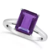 Cheapest 💯 Sterling Silver 10x8mm Emerald Cut Amethyst Solitaire Ring by Belk & Co. 💯