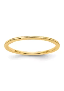 Hot Sale 🌟 14K Gold 1.2mm Milgrain Stackable Band by Belk & Co. 🛒