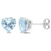 Best Pirce 🎁 4 CT TGW Heart Shape Blue Topaz - Sky Earrings in Sterling Silver by Belk & Co. 😀