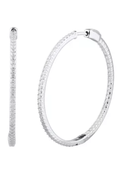 Hot Sale 🥰 1 ct. t.w. Diamond Sterling Silver Hoop Earrings by Belk & Co. 💯