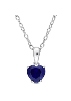 Best Pirce 🎉 7/8 ct. t.g.w. Created Blue Sapphire Solitaire Pendant with Chain in Sterling Silver by Belk & Co. 🎉 -DealsBelk & Co. Store Belk 23375