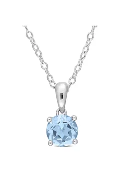 Coupon 🌟 1 ct. t.g.w. Sky Blue Topaz Solitaire Pendant with Chain in Sterling Silver by Belk & Co. ⭐