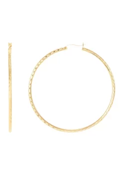 Cheap 🎁 Round Tube Hoop Earrings in Gold Over Sterling Silver by Belk & Co. ✔️ -DealsBelk & Co. Store Belk 23389