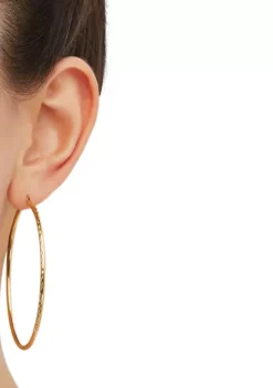 Cheap 🎁 Round Tube Hoop Earrings in Gold Over Sterling Silver by Belk & Co. ✔️ -DealsBelk & Co. Store Belk 23390