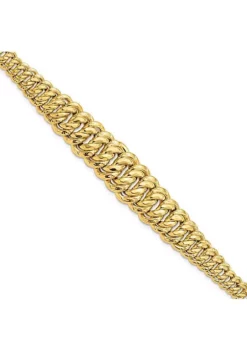 Best Pirce ✨ 14K Yellow Gold Polished Fancy Link Bracelet by Belk & Co. 🔔 -DealsBelk & Co. Store Belk 23415