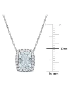 Coupon 🎉 2 ct. t.g.w. Aquamarine and 1/4 ct. t.w Diamond Holo Pendant with Chain in 14K White Gold by Belk & Co. 👍 -DealsBelk & Co. Store Belk 23419