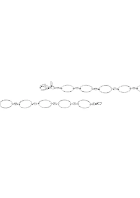 Brand new โค๏ธ Lab Created 8-8.5 Millimeter Oval Pearl and 1.5 Millimeter Created White Sapphire Necklace in Sterling Silver by Belk & Co. ๐ 2 Brand new โค๏ธ Lab Created 8-8.5 Millimeter Oval Pearl and 1.5 Millimeter Created White Sapphire Necklace in Sterling Silver by Belk & Co. ๐ - Image 2