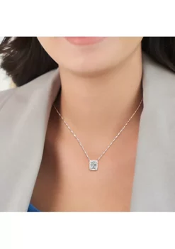 Coupon 🎉 2 ct. t.g.w. Aquamarine and 1/4 ct. t.w Diamond Holo Pendant with Chain in 14K White Gold by Belk & Co. 👍 -DealsBelk & Co. Store Belk 23421