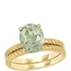 Coupon 🎁 2 Piece 2.33 ct. t.w. Green Amethyst Twist Bridal Ring Set in 14k Yellow Gold by Belk & Co. ✨