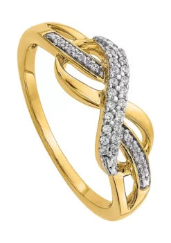 Buy ⌛ 1/10 ct. t.w. Diamond Infinity Symbol Ring in 14K Yellow Gold by Belk & Co. 🔔 -DealsBelk & Co. Store Belk 23429