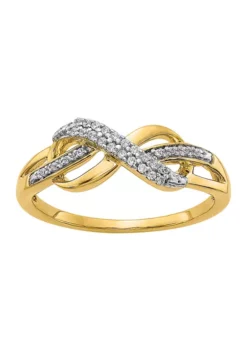 Buy ⌛ 1/10 ct. t.w. Diamond Infinity Symbol Ring in 14K Yellow Gold by Belk & Co. 🔔 -DealsBelk & Co. Store Belk 23430