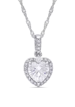 Best Pirce 🔥 Lab Created 4/5 ct. t.w. Moissanite and 1/10 ct. t.w. Diamond Heart Halo Pendant with Chain in 10k White Gold by Belk & Co. 😍 7 Best Pirce 🔥 Lab Created 4/5 ct. t.w. Moissanite and 1/10 ct. t.w. Diamond Heart Halo Pendant with Chain in 10k White Gold by Belk & Co. 😍 -DealsBelk & Co. Store Belk 23442