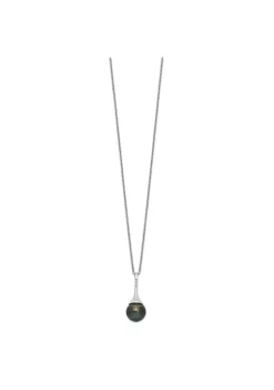 Discount 👏 Sterling Silver Rhodium 9-10mm Teardrop Tahitian Saltwater Pearl Necklace by Belk & Co. ✨ -DealsBelk & Co. Store Belk 23474
