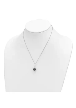 Discount 👏 Sterling Silver Rhodium 9-10mm Teardrop Tahitian Saltwater Pearl Necklace by Belk & Co. ✨ -DealsBelk & Co. Store Belk 23475