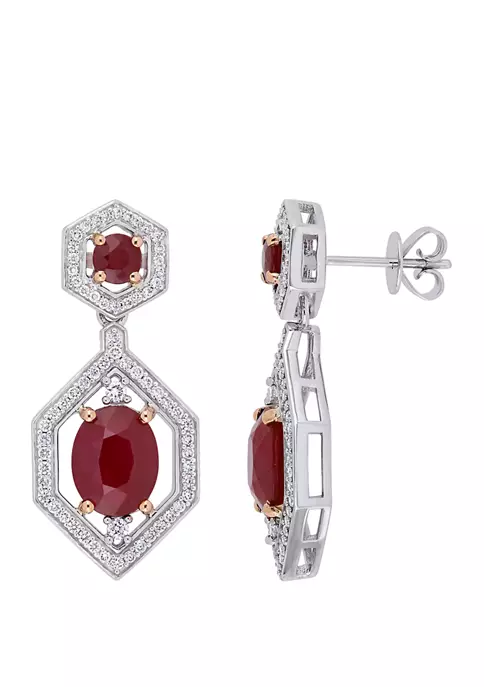 Best deal ๐ 4.88 ct. t.w. Ruby and 5/8 ct. t.w. Diamond Dangle Earrings in 14K Two Tone Gold by Belk & Co. ๐ 1 Best deal ๐ 4.88 ct. t.w. Ruby and 5/8 ct. t.w. Diamond Dangle Earrings in 14K Two Tone Gold by Belk & Co. ๐
