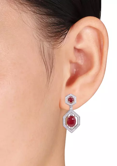 Best deal ๐ 4.88 ct. t.w. Ruby and 5/8 ct. t.w. Diamond Dangle Earrings in 14K Two Tone Gold by Belk & Co. ๐ 2 Best deal ๐ 4.88 ct. t.w. Ruby and 5/8 ct. t.w. Diamond Dangle Earrings in 14K Two Tone Gold by Belk & Co. ๐ - Image 2