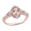 Discount 😍 Morganite, White Sapphire, and Diamond Accent Vintage Ring in 14k Rose Gold by Belk & Co. 💯