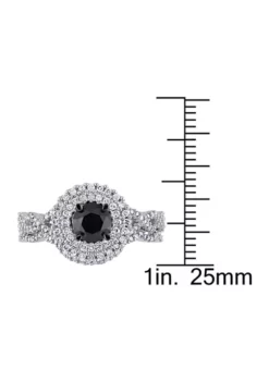 Brand new ✨ 1.5 ct. t.w. Black and White Diamond Double Halo Twist Bridal Ring Set in 10k White Gold by Belk & Co. 😍 -DealsBelk & Co. Store Belk 23513
