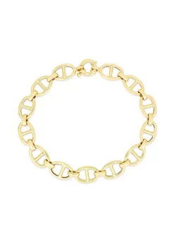 Discount ⭐ 14 Karat Yellow Gold Flat Mariner Bracelet by Belk & Co. ⌛ -DealsBelk & Co. Store Belk 23519