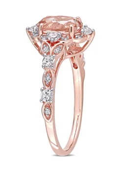 Discount 😍 Morganite, White Sapphire, and Diamond Accent Vintage Ring in 14k Rose Gold by Belk & Co. 💯 -DealsBelk & Co. Store Belk 2352