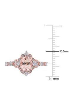 Discount 😍 Morganite, White Sapphire, and Diamond Accent Vintage Ring in 14k Rose Gold by Belk & Co. 💯 -DealsBelk & Co. Store Belk 2353