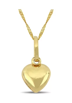 Cheap ✔️ Heart Charm Pendant with Chain in 18k Yellow Gold by Belk & Co. 🤩 -DealsBelk & Co. Store Belk 23530