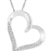 New ⌛ Diamond Accent Sterling Silver Heart Pendant Necklace by Belk & Co. ⭐