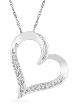 New ⌛ Diamond Accent Sterling Silver Heart Pendant Necklace by Belk & Co. ⭐ -DealsBelk & Co. Store Belk 23550