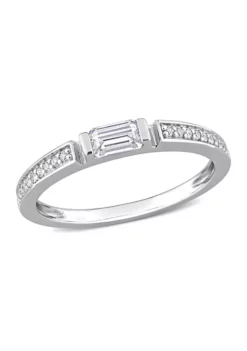 Cheap 🤩 3/8 ct. t.w. Created Moissanite Anniversary Band in Sterling Silver by Belk & Co. 🔥