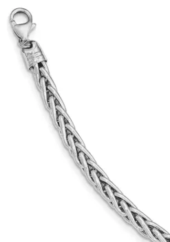 Budget ⭐ Mens 14K White Gold Polished 8.25 Inch Wheat Chain Bracelet by Belk & Co. 💯