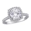 Budget 🔥 Lab Created 2.88 ct. t.w. Created White Sapphire Halo Ring in Sterling Silver by Belk & Co. 🤩