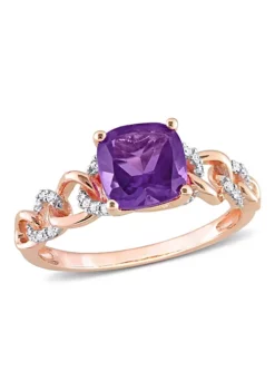Best reviews of ๐ 1.45 ct. t.g.w. Africa-Amethyst and 1/10 ct. t.w. Diamond Link Ring in 10K Rose Gold by Belk & Co. โญ