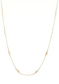 Buy 🔔 14K Yellow Gold Marq Shape Station on Cable Chain Necklace by Belk & Co. 🛒