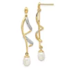 Brand new ❤️ 0.01 ct. t.w. Diamond and 6-7mm White Round Freshwater Cultured Pearl Dangle Earrings in 14K Yellow Gold by Belk & Co. ⌛