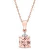 Budget ⭐ 1 ct. t.g.w. Morganite and Diamond Accent Pendant with Chain in 10K Rose Gold by Belk & Co. 😀