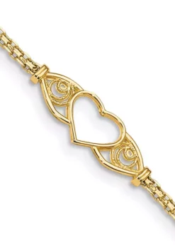 Coupon 😉 14K Yellow Gold Polished Heart 10 Inch Anklet by Belk & Co. 🤩