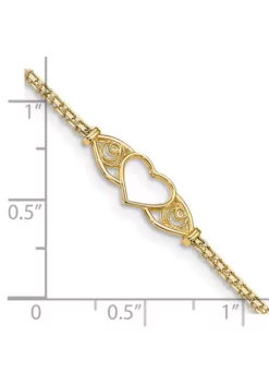 Coupon 😉 14K Yellow Gold Polished Heart 10 Inch Anklet by Belk & Co. 🤩 -DealsBelk & Co. Store Belk 23626