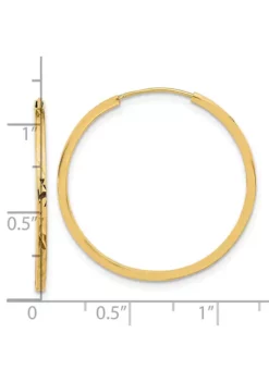 Buy 💯 14K Yellow Gold Diamond Cut Endless Hoop Earrings by Belk & Co. 👏 -DealsBelk & Co. Store Belk 23642