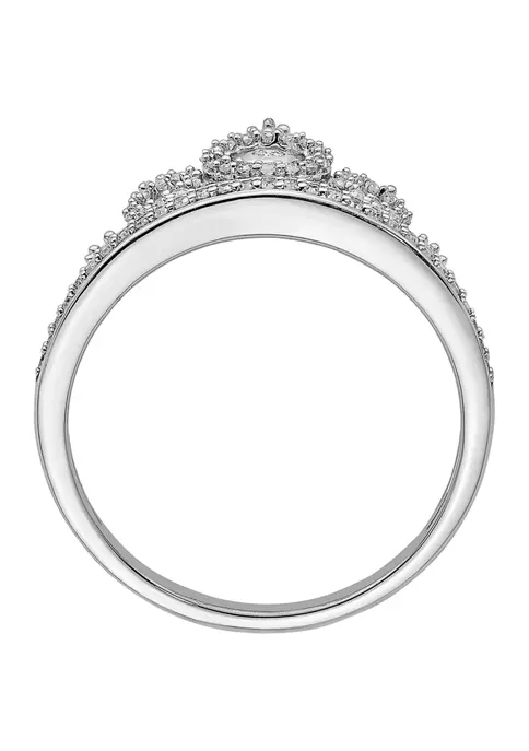 New 🥰 1/3 ct. t.w. Diamond Crown Ring in Rhodium Plated Sterling Silver by Belk & Co. 🛒 2 New 🥰 1/3 ct. t.w. Diamond Crown Ring in Rhodium Plated Sterling Silver by Belk & Co. 🛒 - Image 2