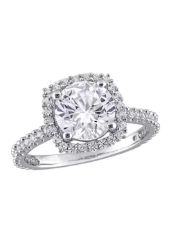 Budget 🔥 Lab Created 2.88 ct. t.w. Created White Sapphire Halo Ring in Sterling Silver by Belk & Co. 🤩 -DealsBelk & Co. Store Belk 2365