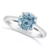 Flash Sale ⌛ Sterling Silver 8mm Round Sky Blue Topaz Solitaire Ring by Belk & Co. ⭐