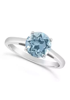 Flash Sale ⌛ Sterling Silver 8mm Round Sky Blue Topaz Solitaire Ring by Belk & Co. ⭐ -DealsBelk & Co. Store Belk 23681