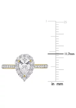 Top 10 ⌛ Lab Created Created White Sapphire Halo Teardrop Ring in Yellow Plated Sterling Silver by Belk & Co. 👍 -DealsBelk & Co. Store Belk 23685