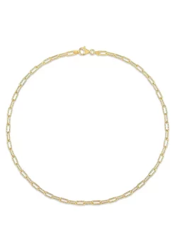 Best Pirce 🎁 3.5MM Fancy Paperclip Chain Necklace in 18k Yellow Gold Plated Sterling Silver, 16" by Belk & Co. 💯 -DealsBelk & Co. Store Belk 23692