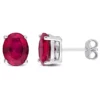 Cheap ❤️ Lab Created 5.88 CT TGW Oval Created Ruby Stud Earrings in Sterling Silver by Belk & Co. ⭐