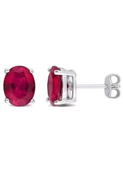 Cheap ❤️ Lab Created 5.88 CT TGW Oval Created Ruby Stud Earrings in Sterling Silver by Belk & Co. ⭐ -DealsBelk & Co. Store Belk 23698