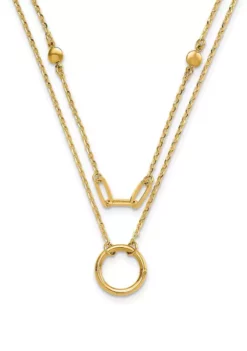 Brand new 👍 14K Yellow Gold Polished Double Layer Necklace by Belk & Co. 🔥